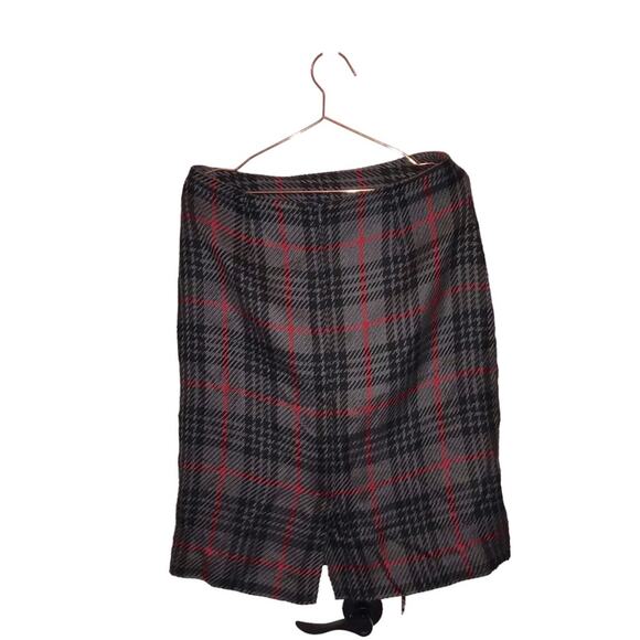 Covington Red and gray Tartan vintage Plaid wool blend skirt size 8 - Picture 2 of 6